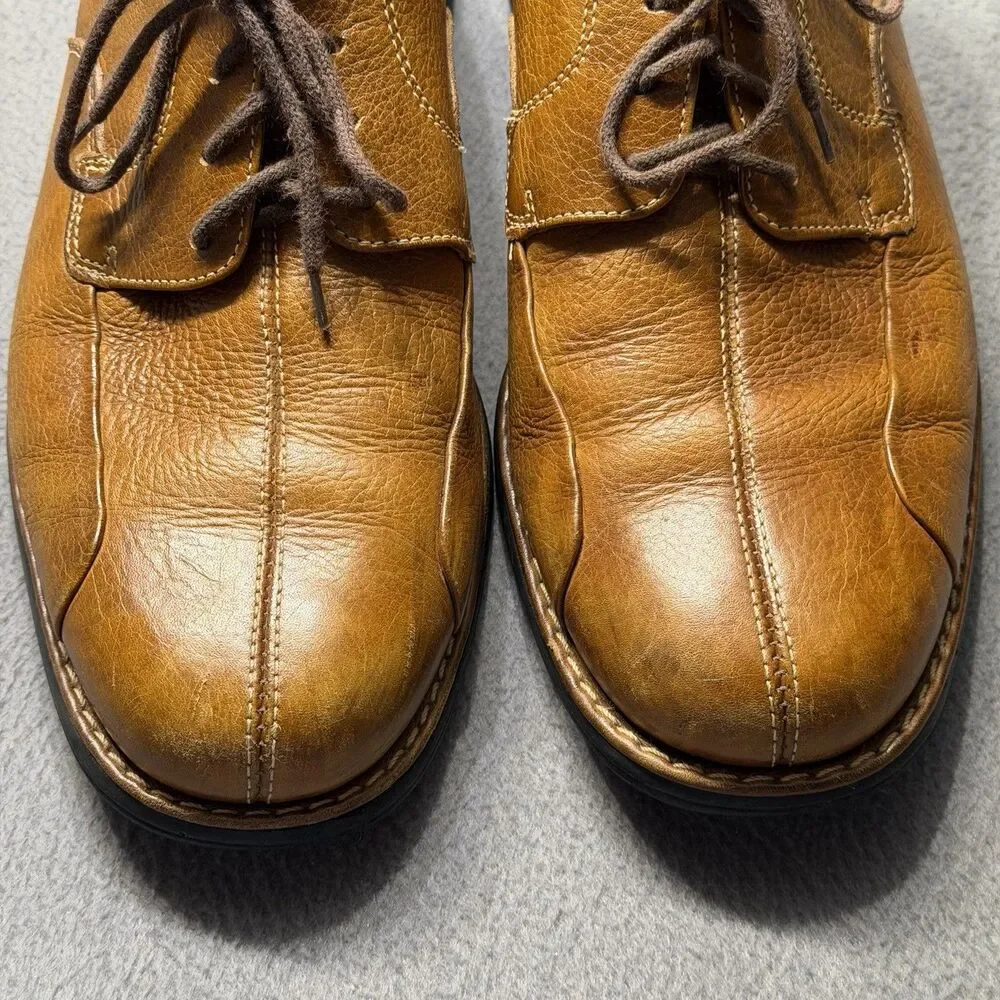 Johnston & Murphy Mens Size 8.5 M Brown Leather Split Toe Derby Dress Shoe